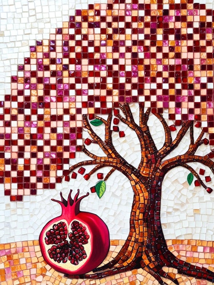 Mosaic Pomegranate Tree