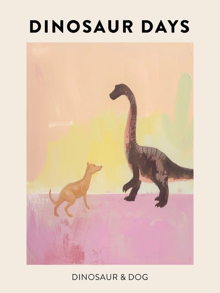 Dinosaur & A Dog Poster 2