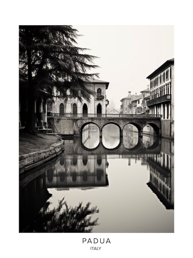 Poster Of Padua, Italy, Black And White Analogue Photography 2