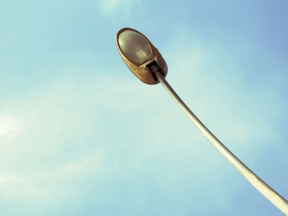 View From Below Of A Street Lamp In Daylight 1