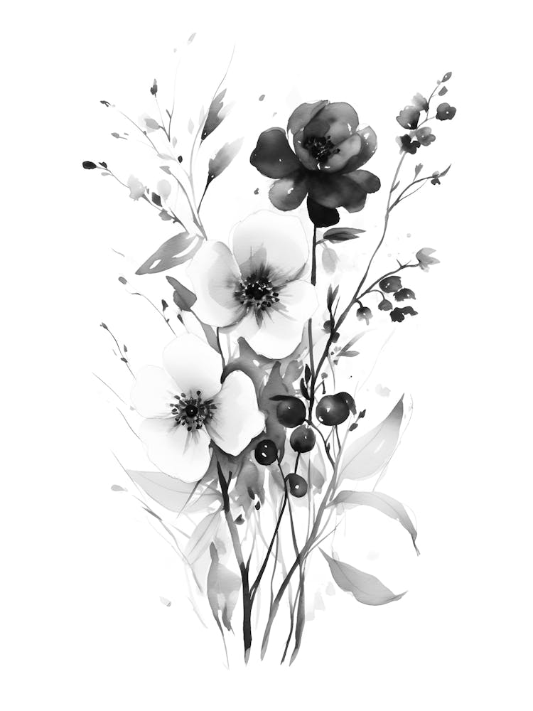 Black And White Flowers 56