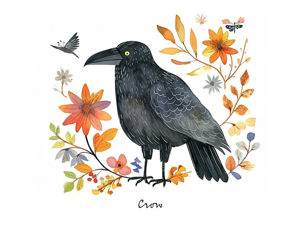 Little Floral Crow 3 Poster