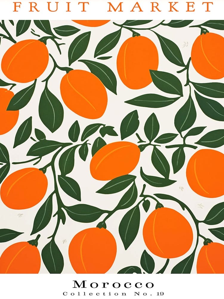 Clementine Fruit Poster Gift Morocco Market