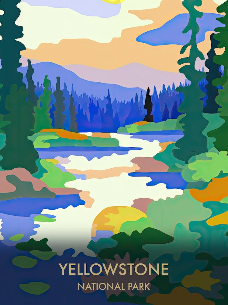 Yellowstone National Park Travel Poster Matisse Style 7