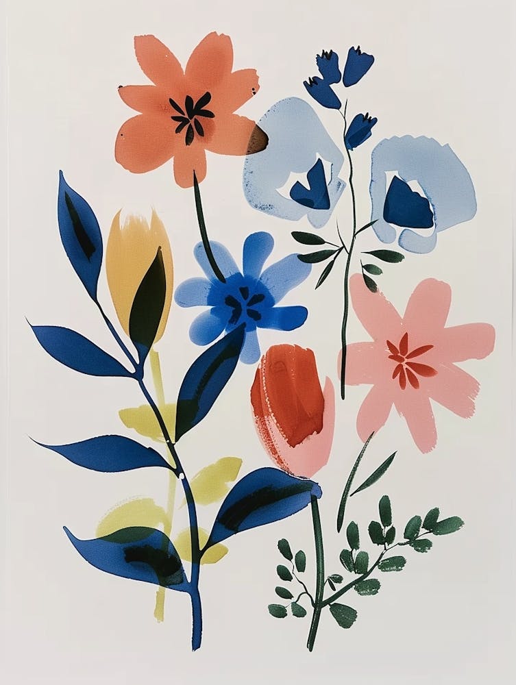 Painted Florals Larkspur 4