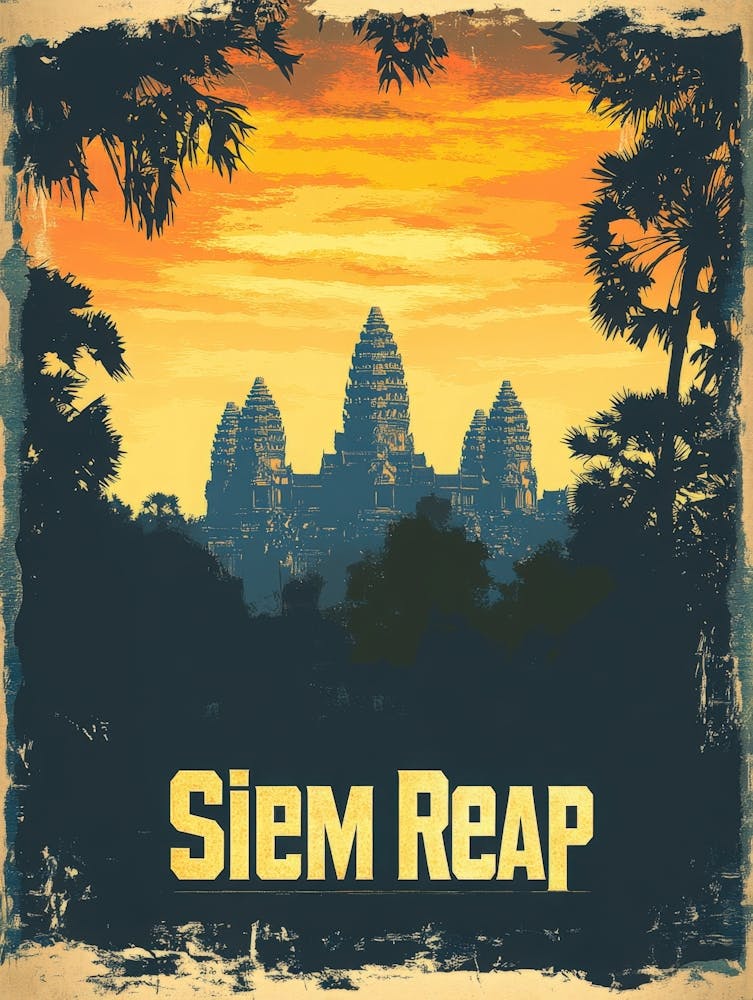 Aihrgdesign A Vintage Travel Poster Of Siem Reap 2
