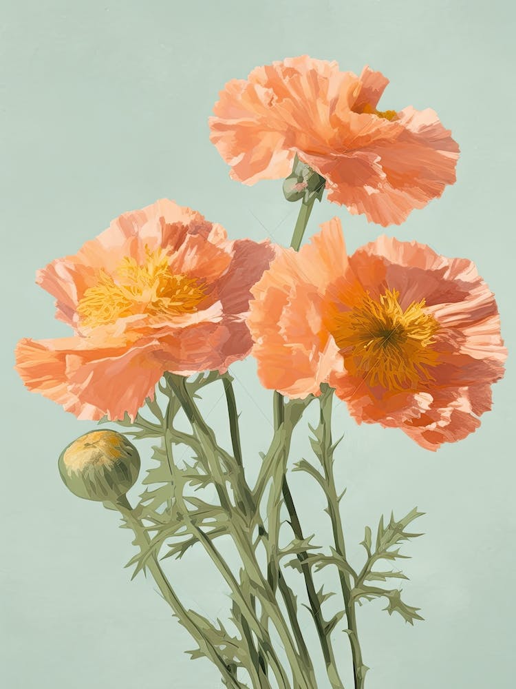 Marigold Flowers Acrylic Painting In Pastel Colours 4