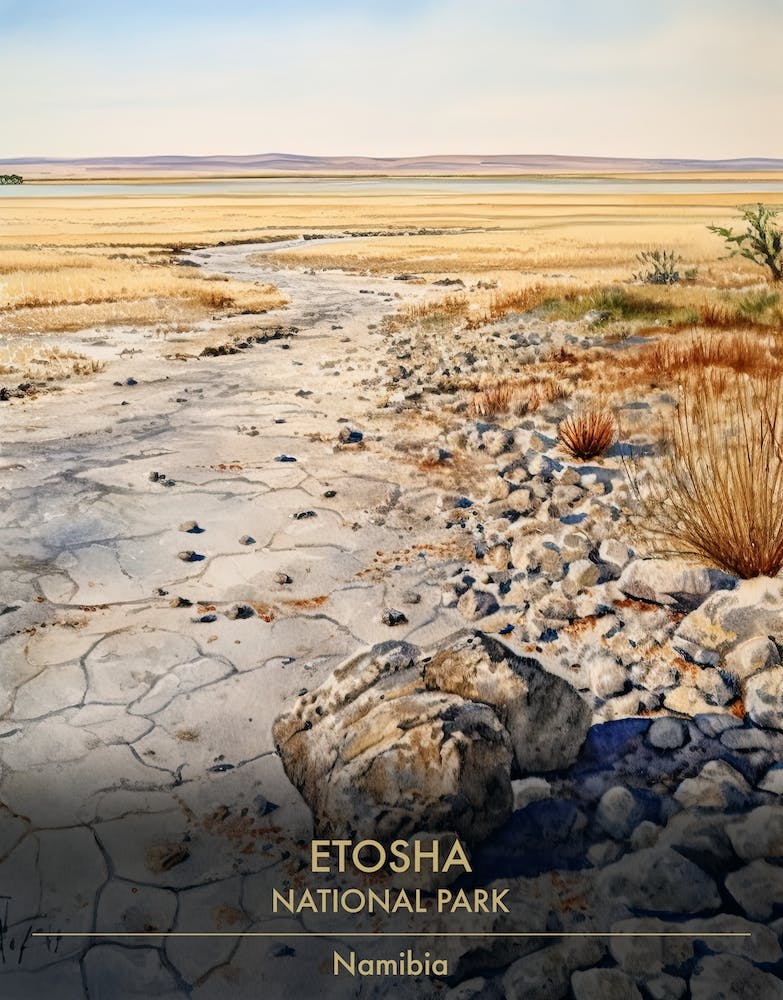Etosha National Park Namibia Watercolour 1