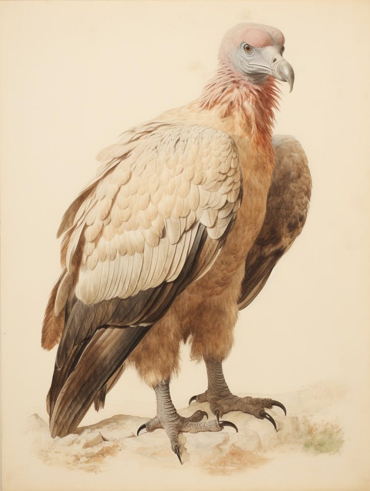Vintage Bird Drawing Vulture 3