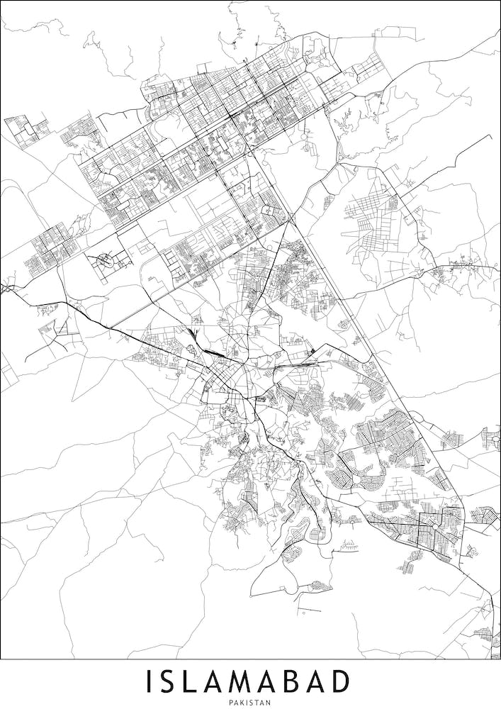 Islamabad White Map