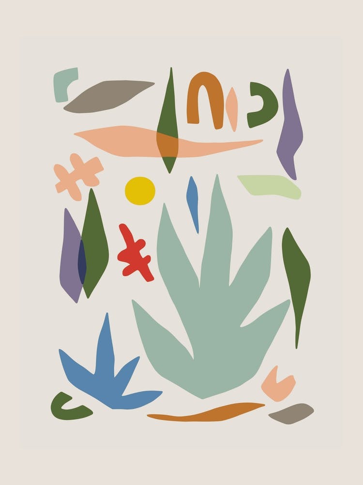 Small Leaves Cut Out In Grey