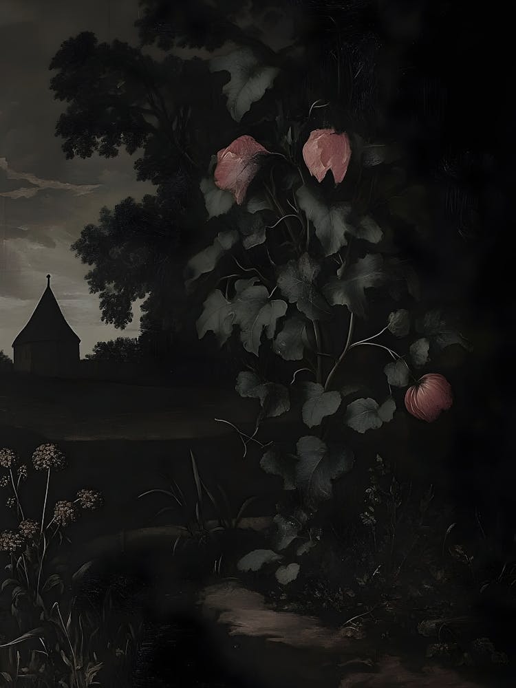 Dark Gothic Roses In The Night