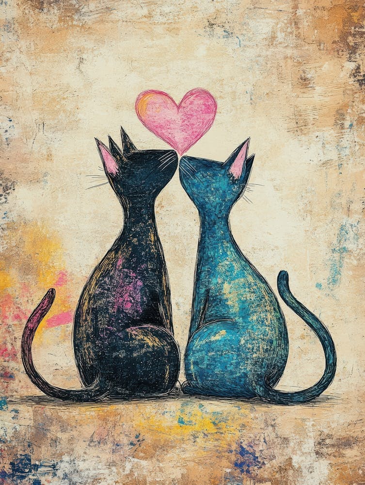Two Cats Kissing 1