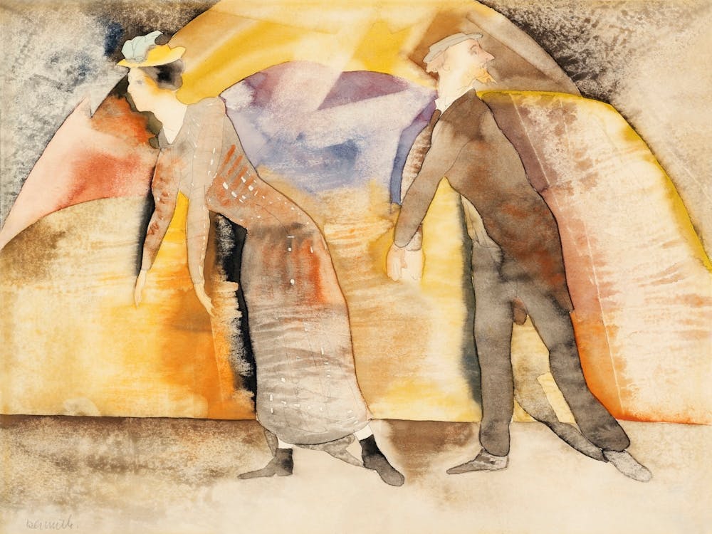 In Vaudeville Woman And Man On Stage (1917), Charles Demuth