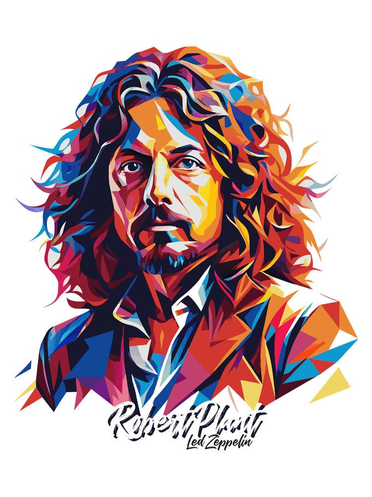 Led Zeppelin 05 Portrait Music Icon Style WPAP Pop Art