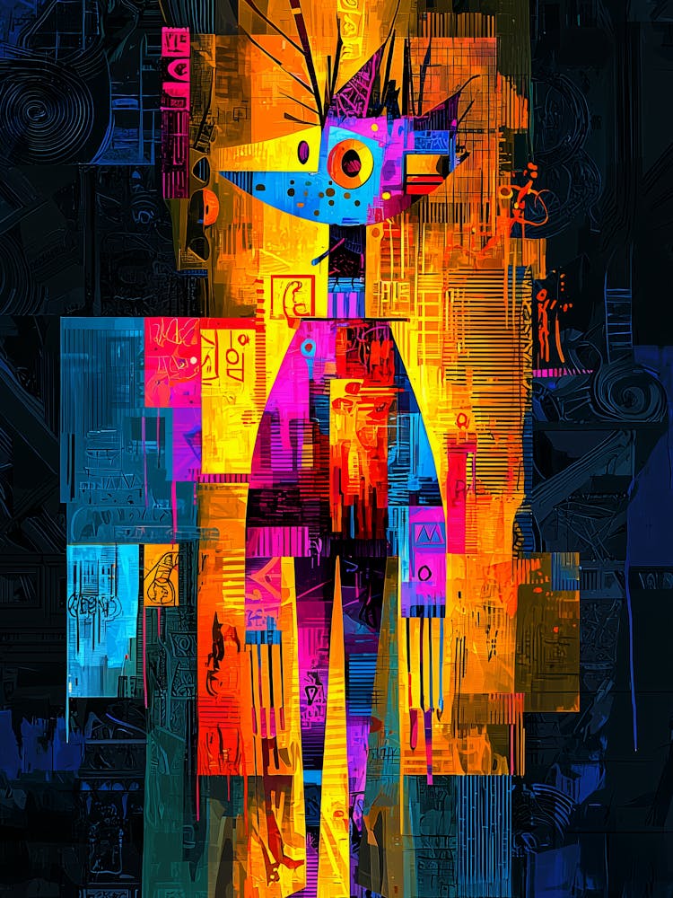 Moisky Self Portrait – Abstract Geometric Vision Poster