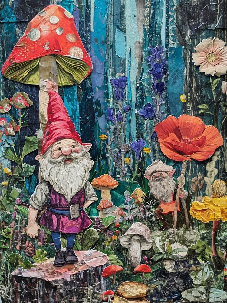 Retro Gnomes Collage 2