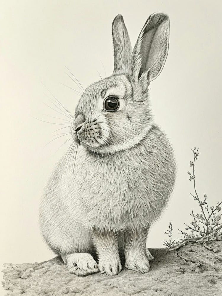 Mini Lop Rabbit Drawing 2