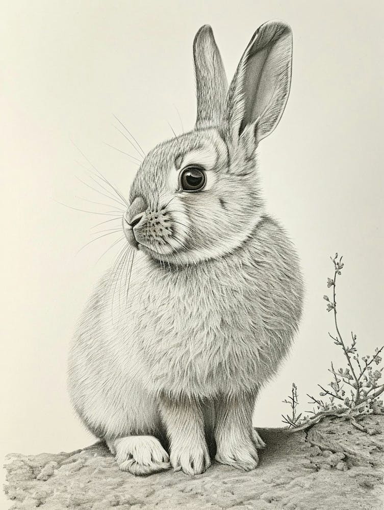 Mini Lop Rabbit Drawing 2