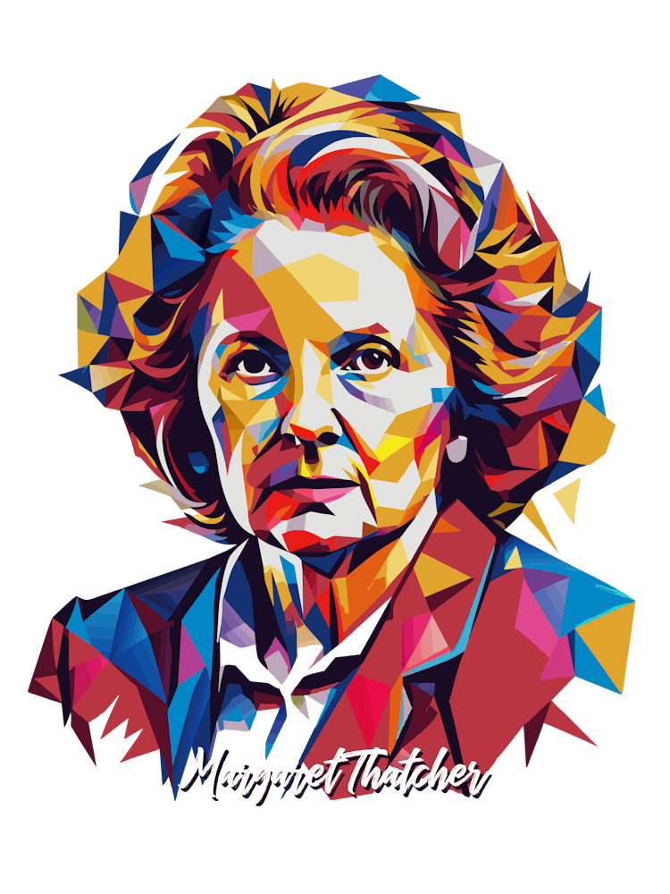 Margaret Thatcher 01 Portrait WPAP Pop Art