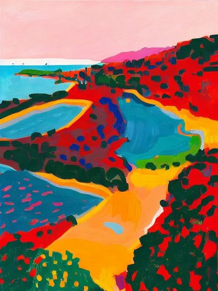 Palombaggia Beach, Corsica, France Hockney Style