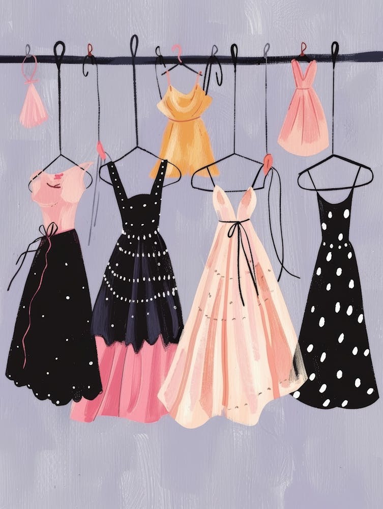 Vintage Dresses On Hangers