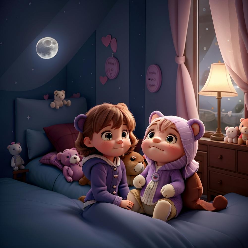 Teddy Bears in night