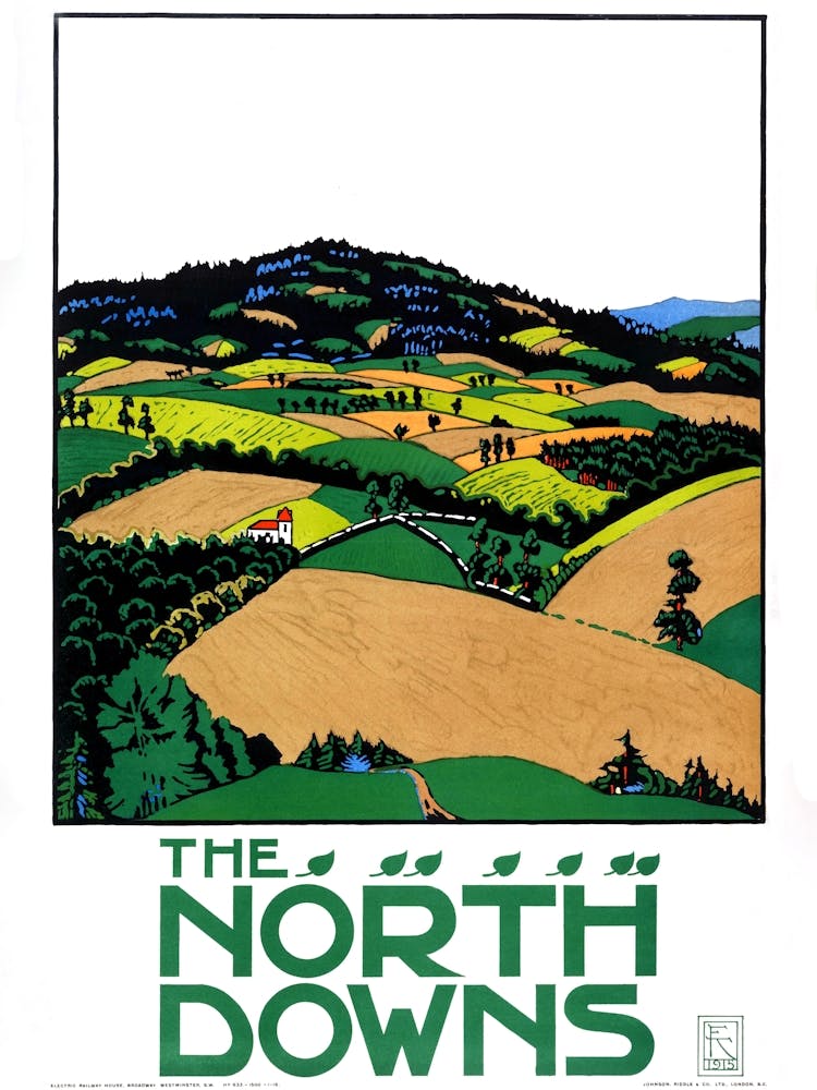 The North Downs England Vintage Poster