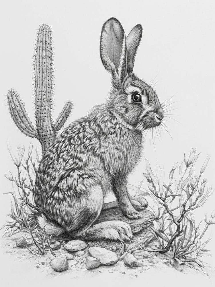American Sable Rabbit Drawing 2