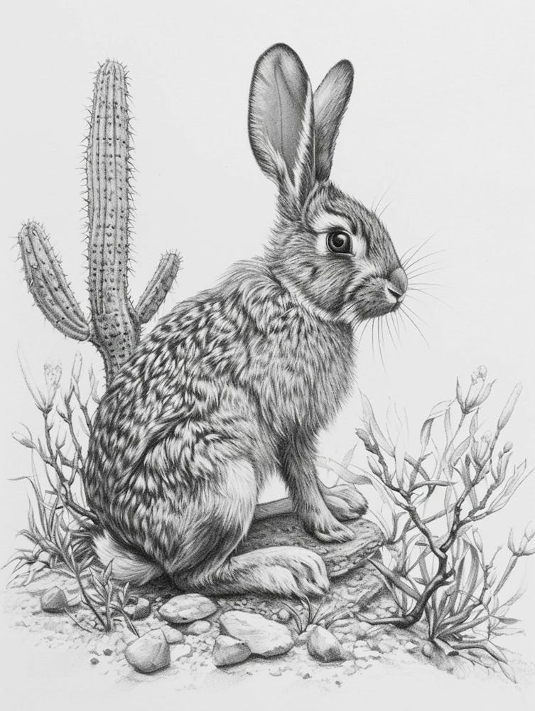 American Sable Rabbit Drawing 2
