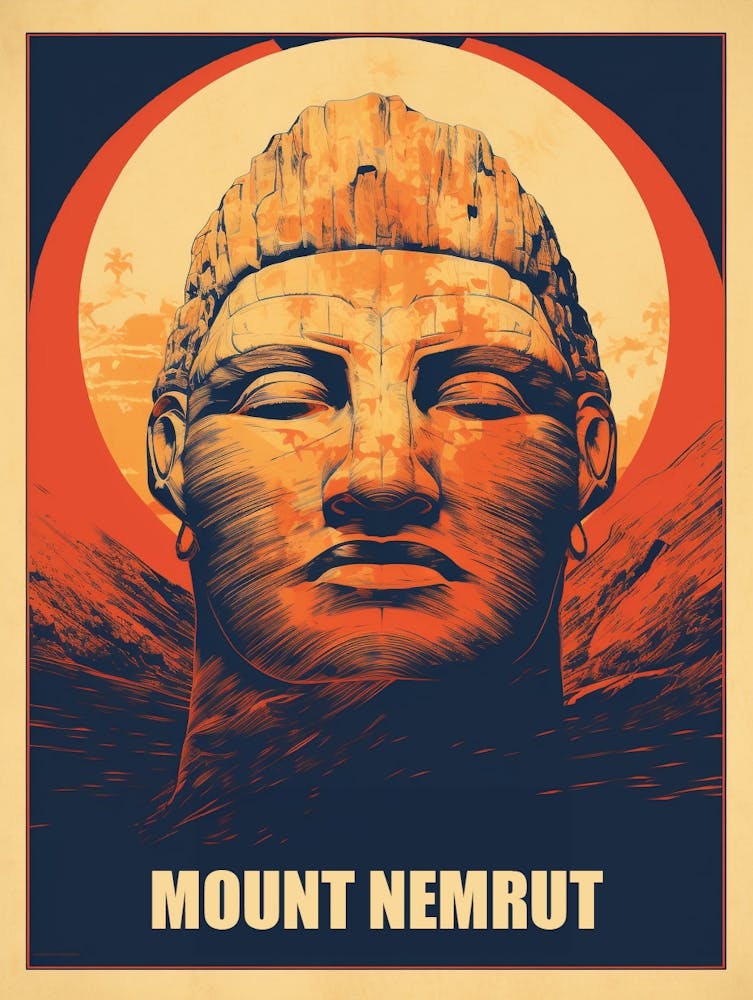 Mount Nemrut Retro Poster 3