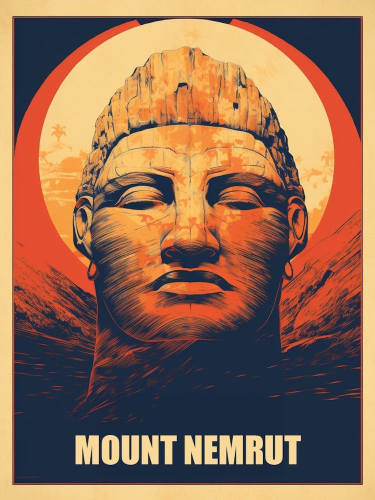 Mount Nemrut Retro Poster 3