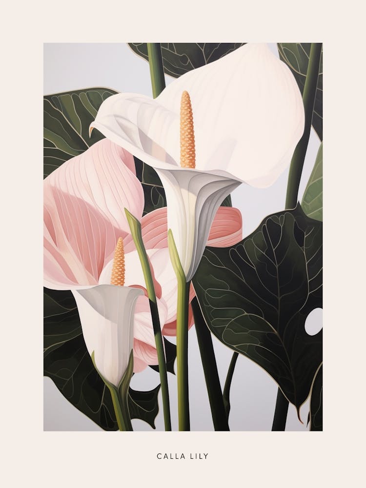 Flower Illustration Calla Lily 4 Poster