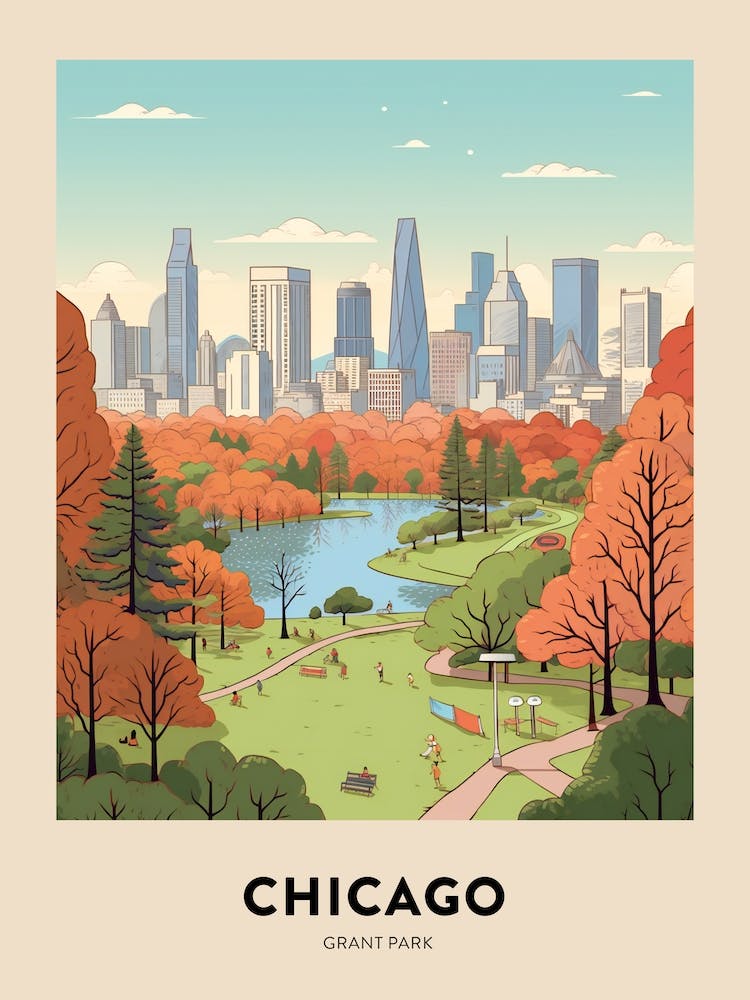 Grant Park 2 Chicago Travel Poster