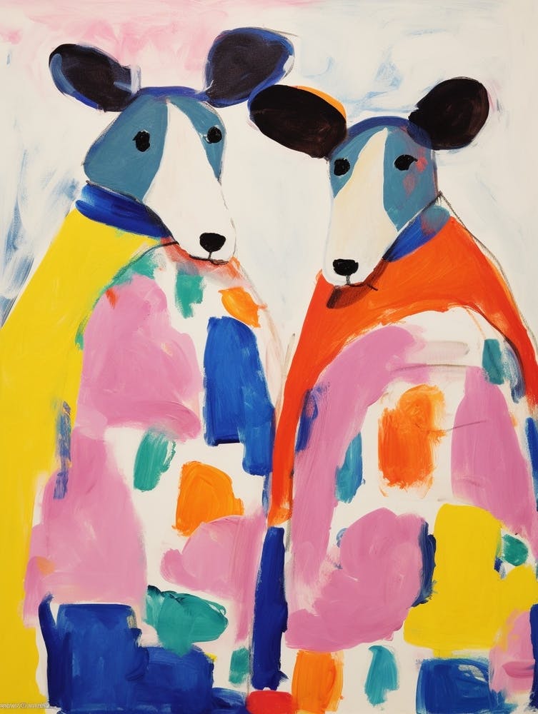 Bunte Kinder Tierkunst Ratte 1