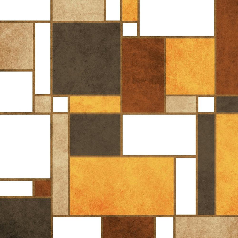 Earth Hues And Mondrian White 1 Square