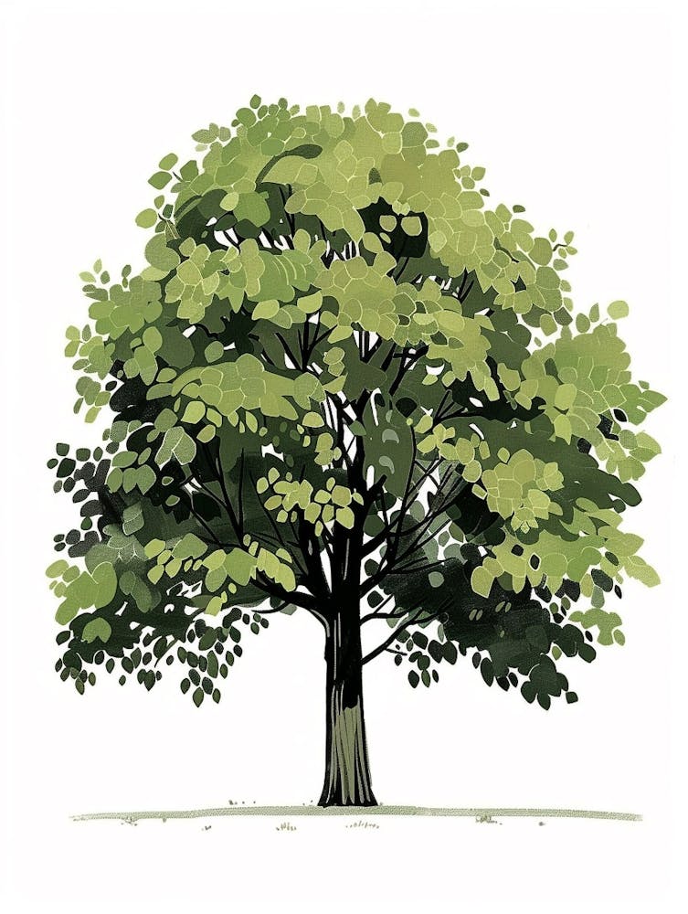 Elm Tree Pixel Illustration 1