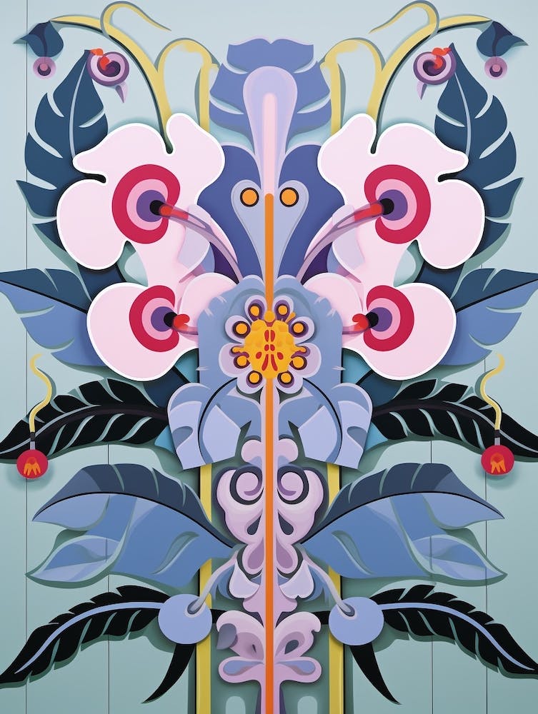 Flower Motif Painting Orchid 1