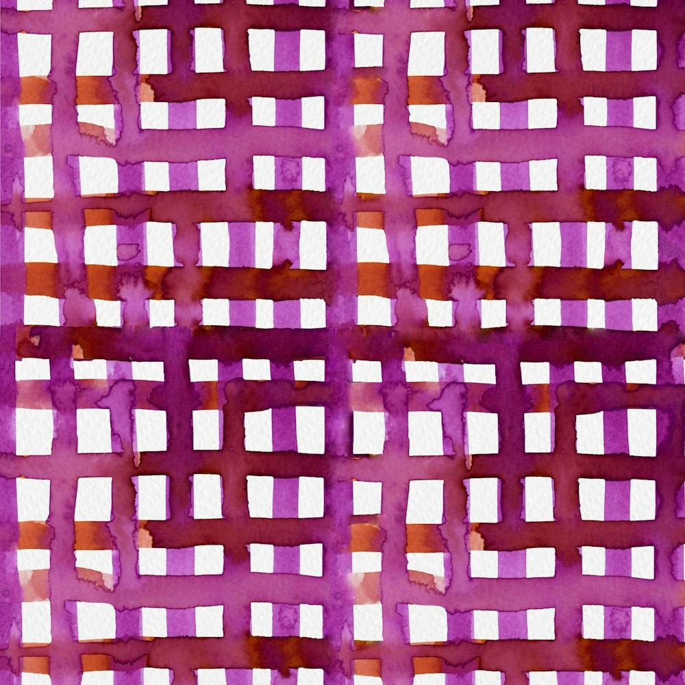 Watercolor Magenta Grid