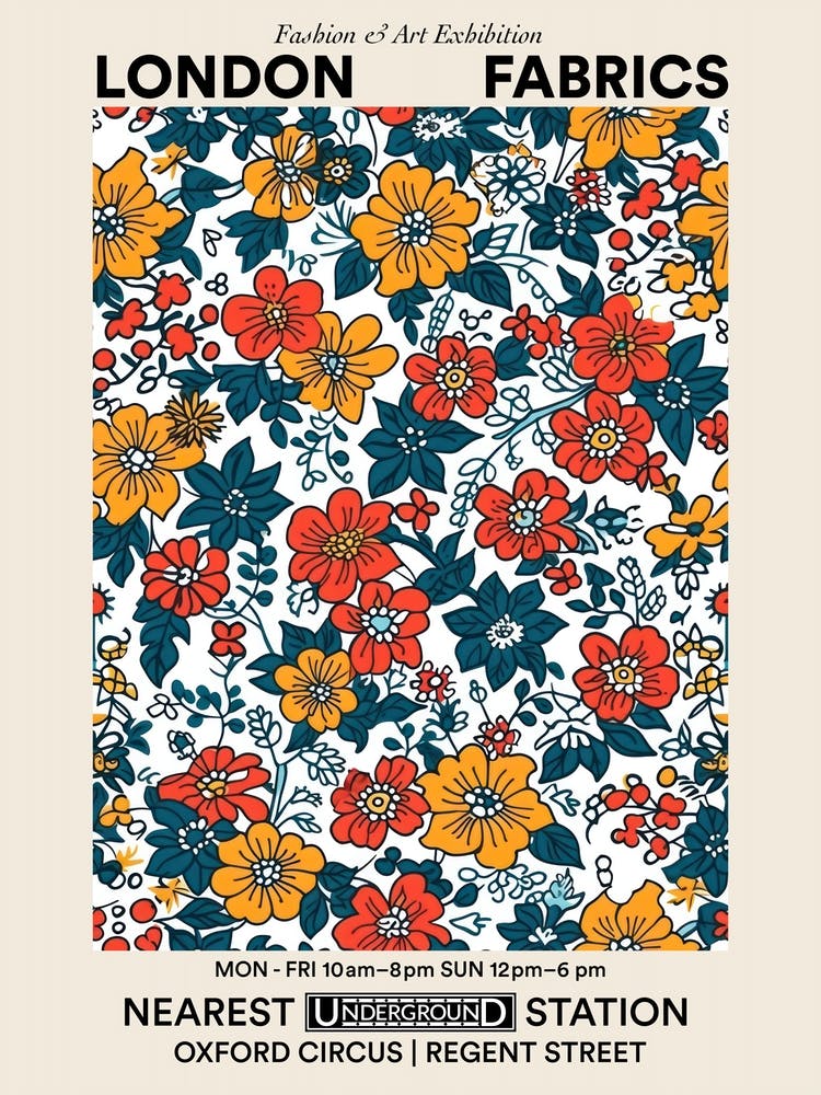 Poster Orchid Orbit London Fabrics Floral Pattern 3