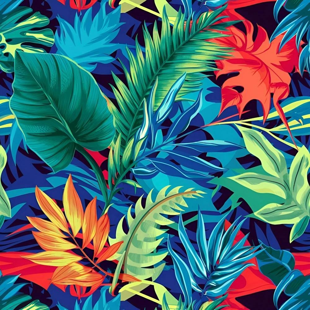 Motif de Feuilles Tropicales Sans Couture 1