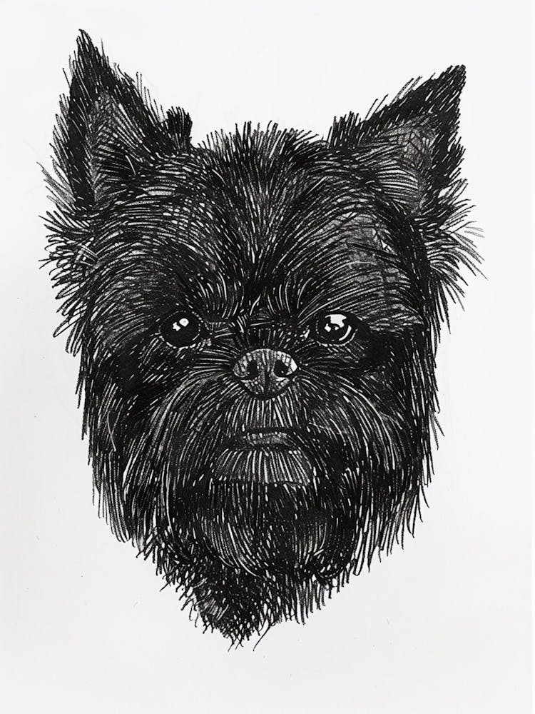 Croquis au Trait d'Affenpinscher 2