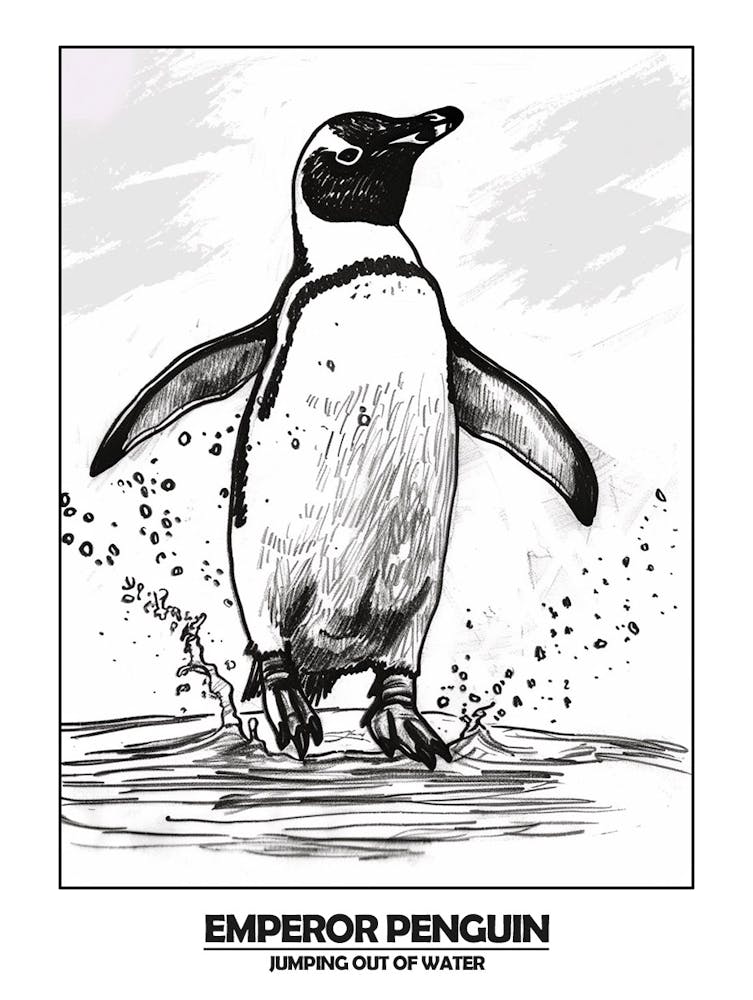 Penguin Jumping Out Of Water Poster 1