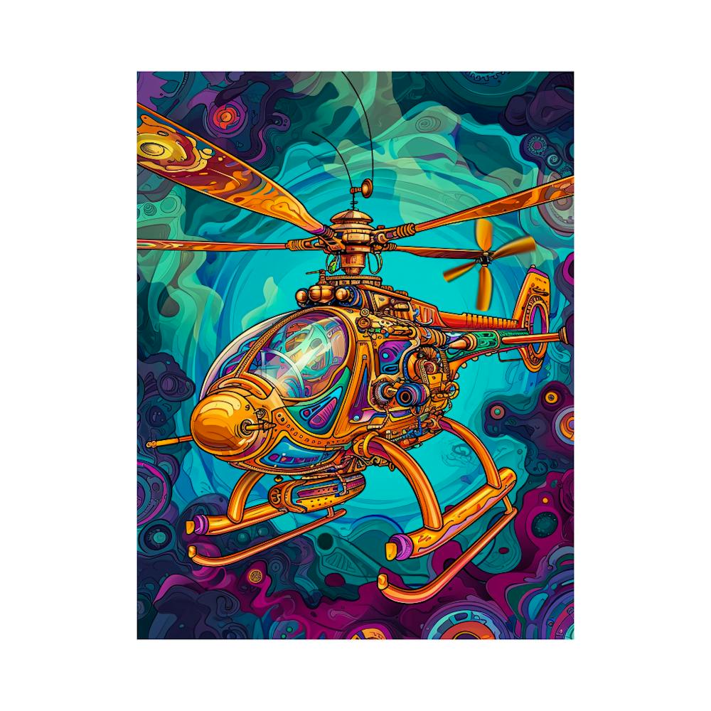 Retro Psychedelic Helicopter