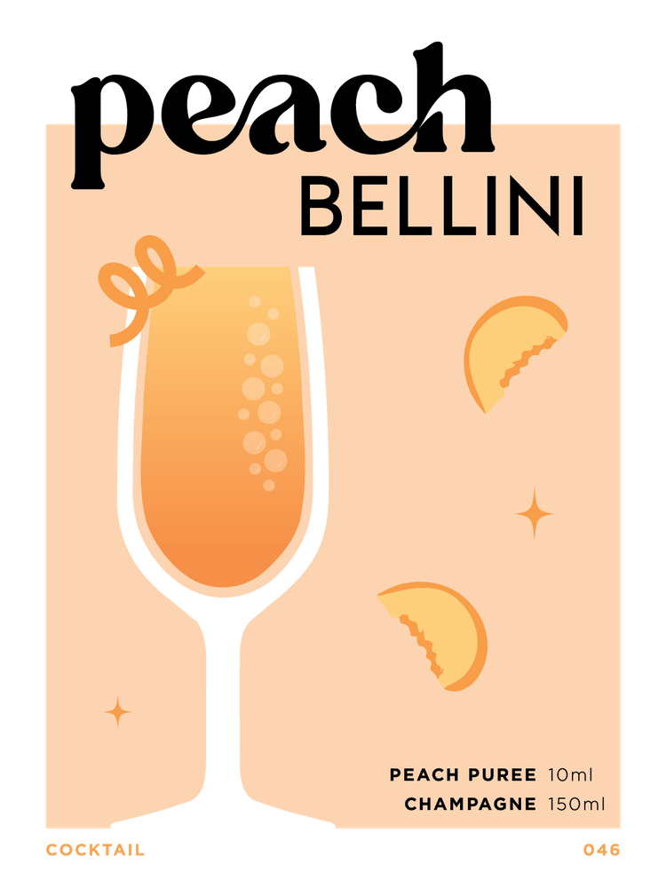 Peach Bellini in Orange Cocktail Recipe