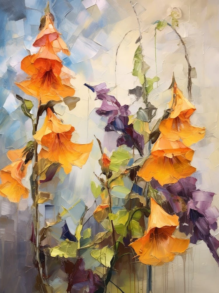 Fall Flower Painting Canterbury Bells 1