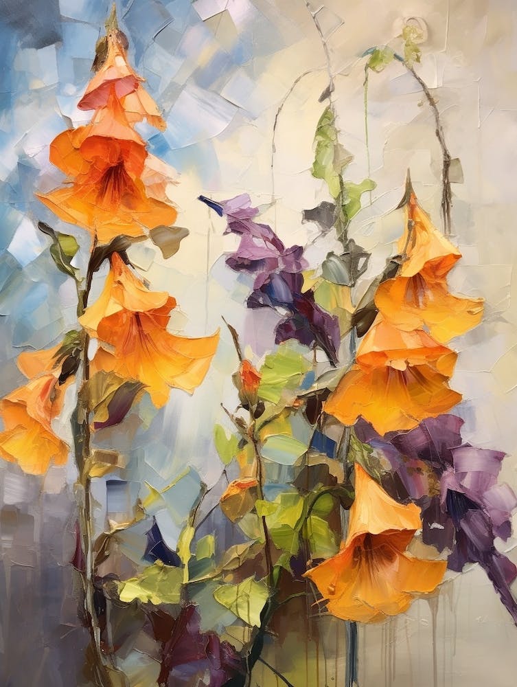 Fall Flower Painting Canterbury Bells 1