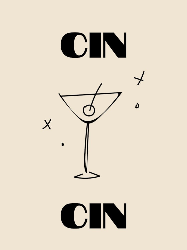 Cin Cin Glamour Affiche N&B