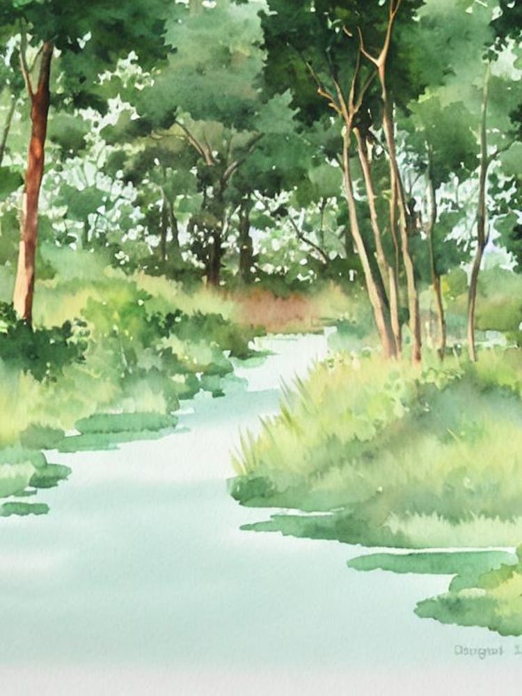 Salonga National Park The Democratic Republic Of The Congo Water Colour Poster