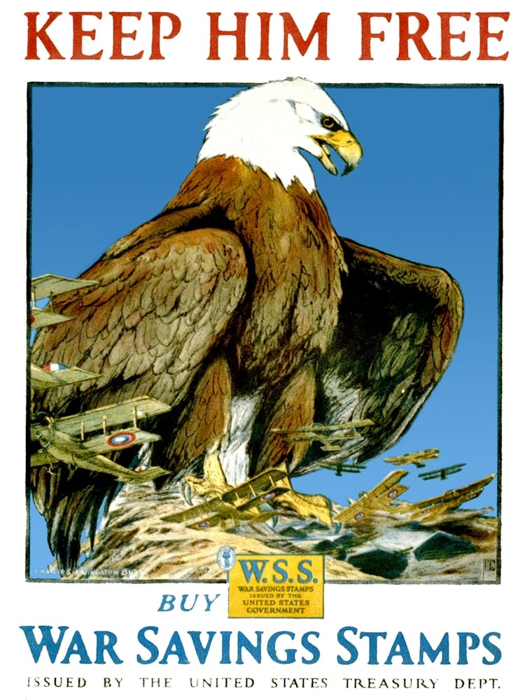 Keep Bald Eagle Free, Vintage WW2 Poster